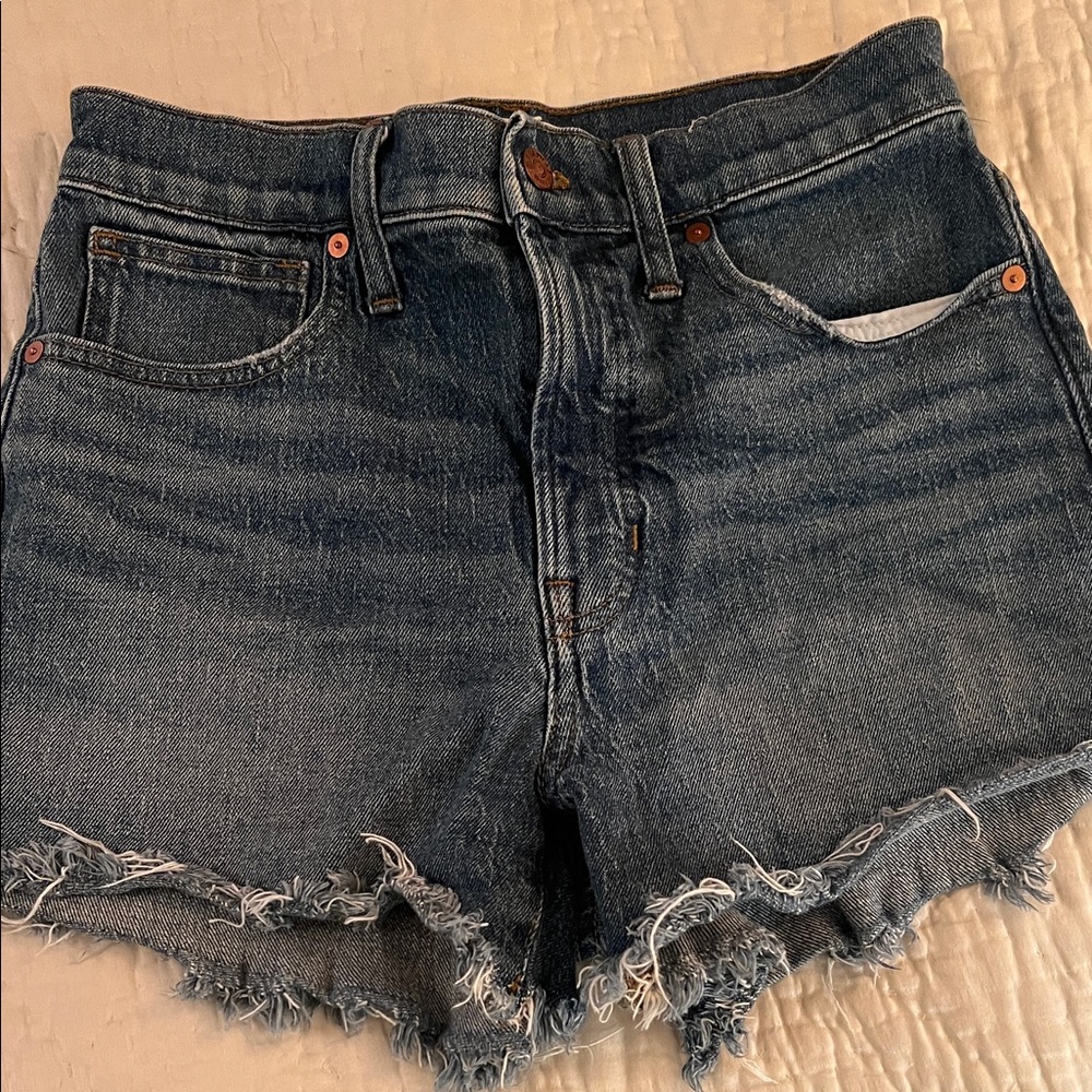 Madewell the perfect shorts cuttoff denim 27